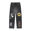 Sun Fade Raw Edge Straight-Leg Sweatpants