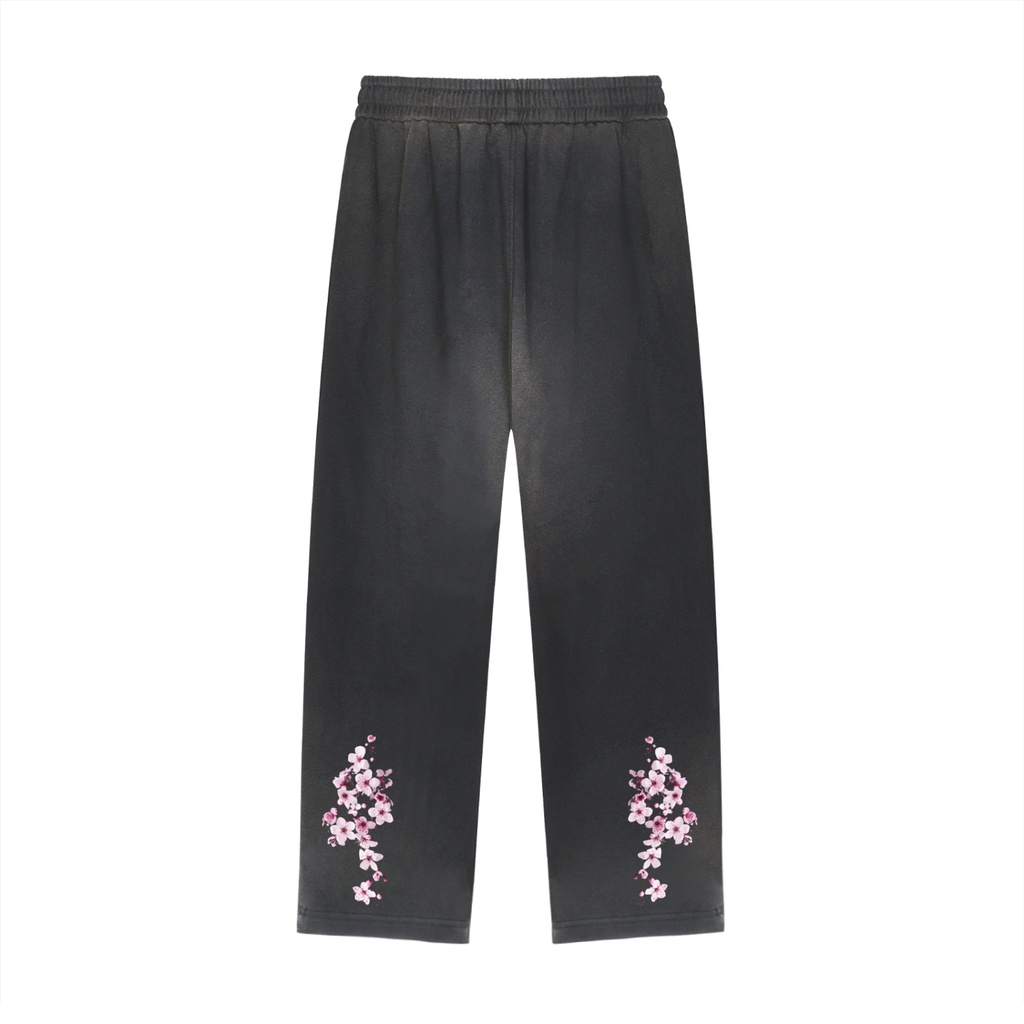 Sun Fade Raw Edge Straight-Leg Sweatpants
