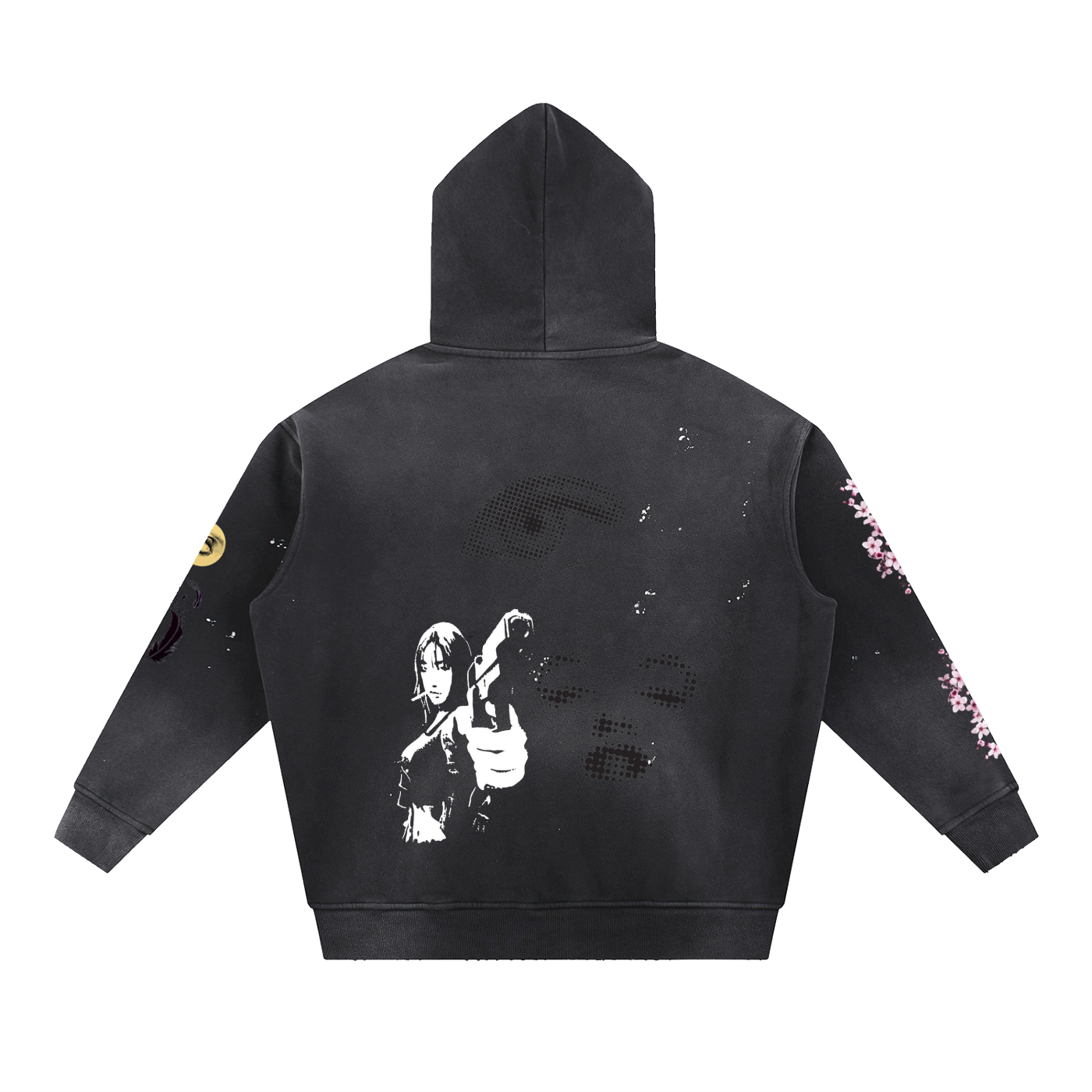 Flexzy Vintage Washed Frayed Fleece Hoodie