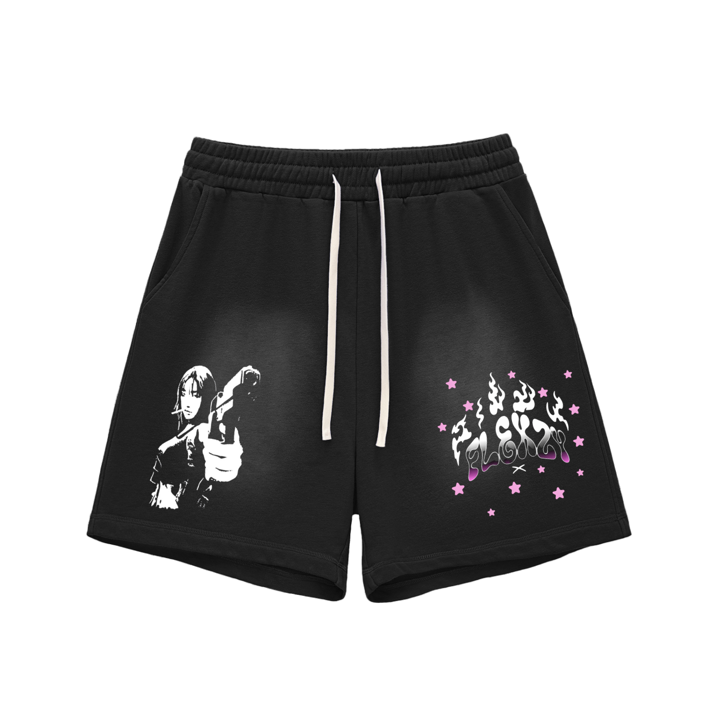 Flexzy Sun Fade Raw Edge Cotton Shorts